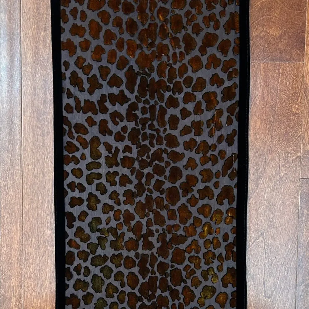 Witchy Velvet Burnout Chic Dark Iridescent Animal Print Scarf with Black Border